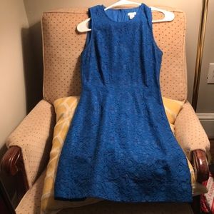 Royal blue lace j crew shift dress